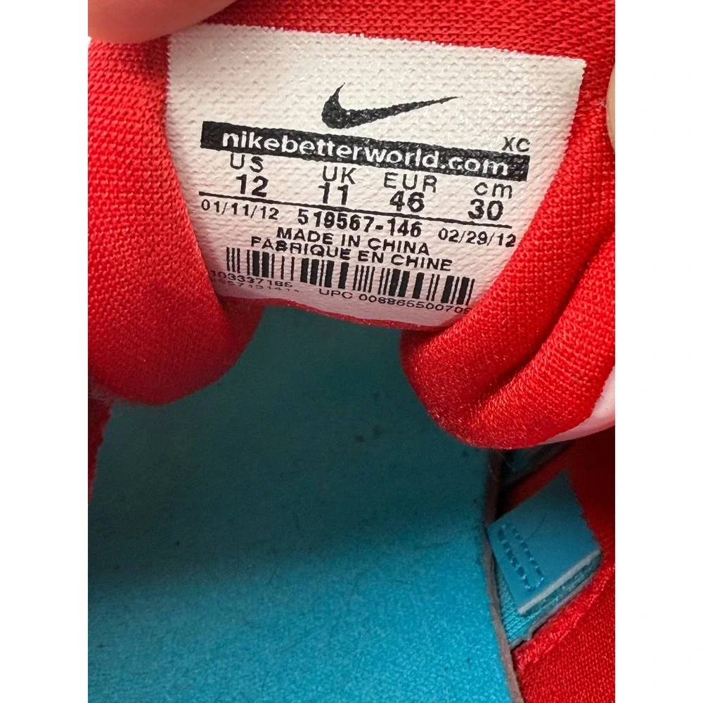 Nike KD 4 N7 Home White Dark Turquoise Red Basketball Shoes 519567-146 Mens 12